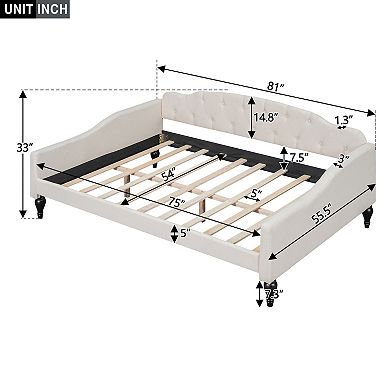 Merax Full Size Upholstered Tufted Daybed