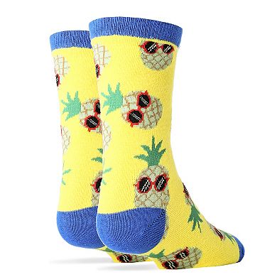 Kids' Funny Pineapple Dude Crew Socks