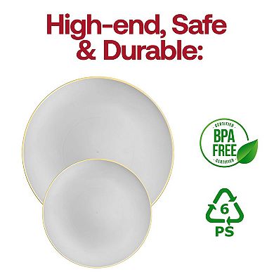 10.25" Organic Round Plastic Dinner Plates 120 Plates