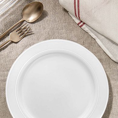 10.25" Edge Rim Plastic Dinner Plates - 120 Plates
