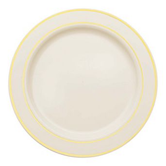 10.25" Edge Rim Plastic Dinner Plates - 120 Plates