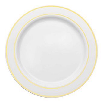 10.25" Edge Rim Plastic Dinner Plates - 120 Plates