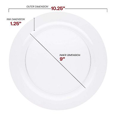 10.25" Economy Round Plastic Dinner Plates - 120 Plates