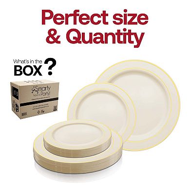 Edge Rim Plastic Dinnerware Sets - 120 Count