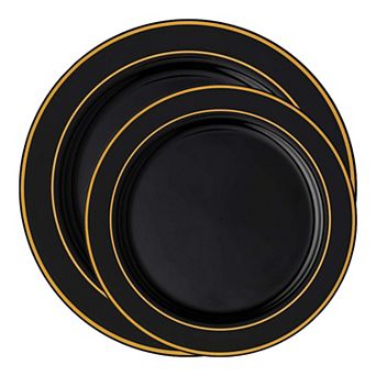 Edge Rim Plastic Dinnerware Sets - 120 Count