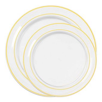 Edge Rim Plastic Dinnerware Sets - 120 Count