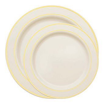 Edge Rim Plastic Dinnerware Sets - 120 Count