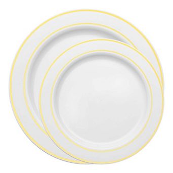 Edge Rim Plastic Dinnerware Sets - 120 Count