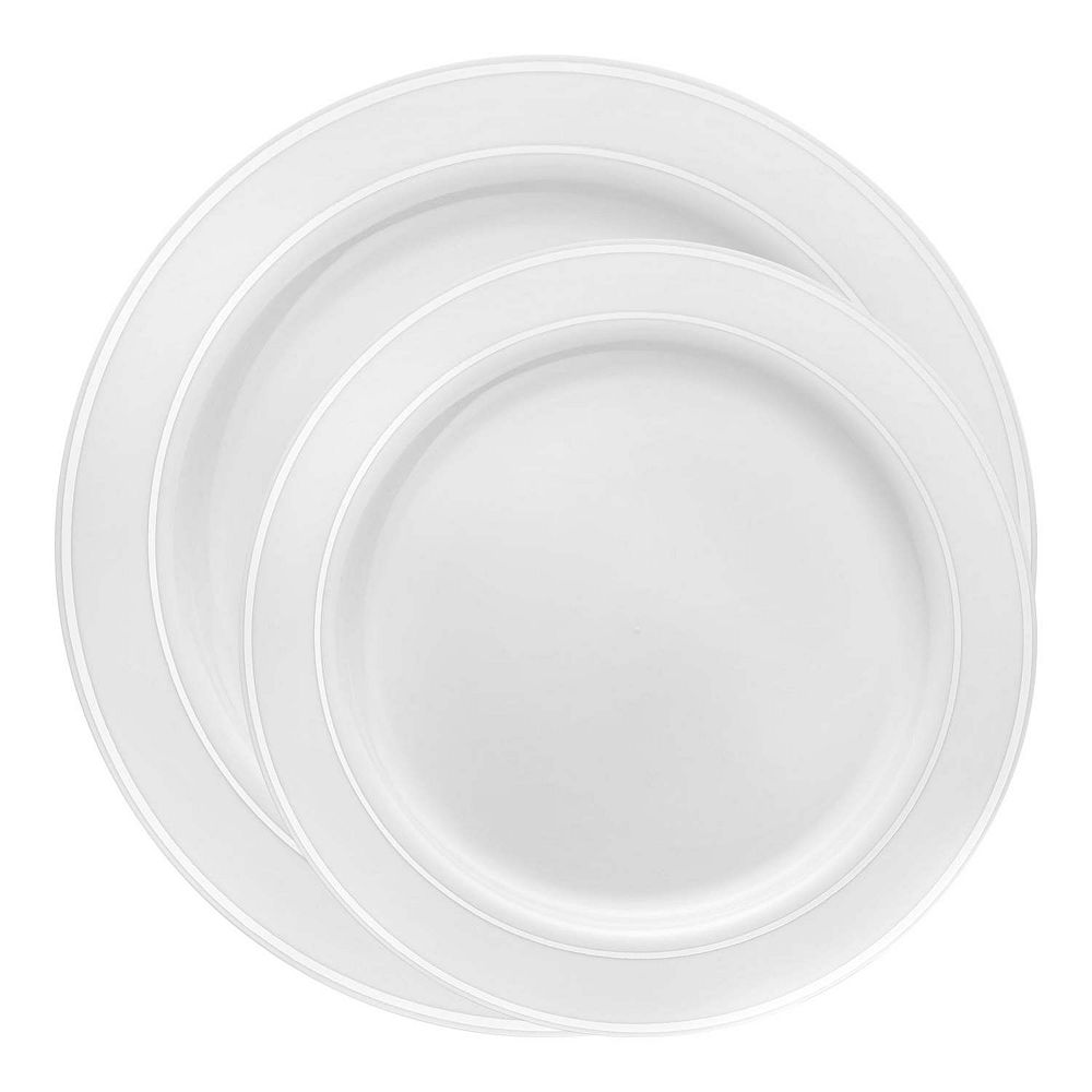 Edge Rim Plastic Dinnerware Sets - 120 Count