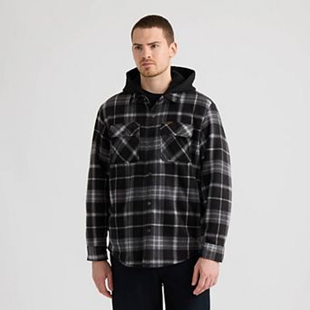 Men's Matix Plaid Polar Fleece Hooded Shacket