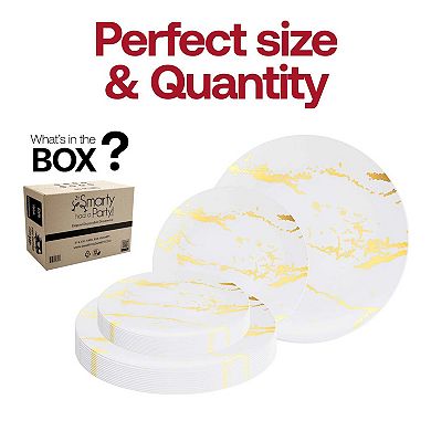 Marble Stroke Plastic Dinnerware Set - 120 Count