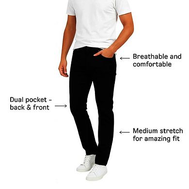 Mens Single Pack Chinos Slim Fit Stretch Pants