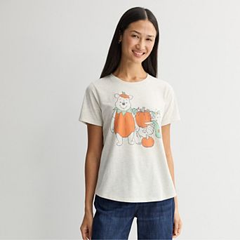 Women's Disney's Winnie the Pooh & Piglet Halloween Pumpkins & Costumes Graphic Tee