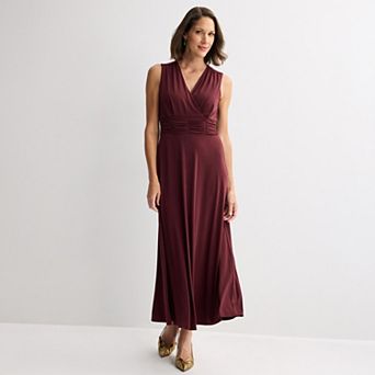 Women's Robbie Bee Sleeveless Wrap Mesh Maxi Dress