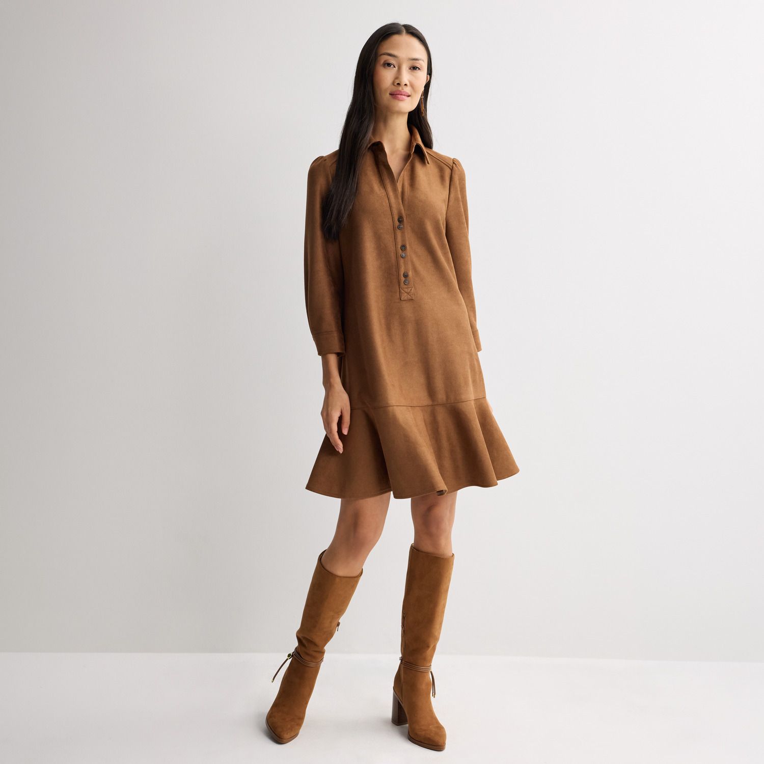 Женское платье Robbie Bee Long Sleeve Flounce Hem