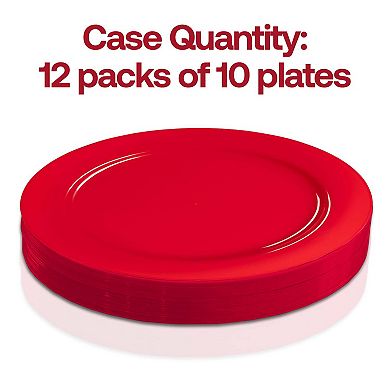 10.25" Holiday Round Plastic Dinner Plates 120 Plates