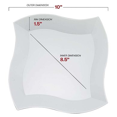 10" Wave Plastic Dinner Plates - 120 Plates