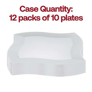10" Wave Plastic Dinner Plates - 120 Plates