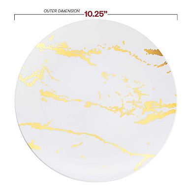 10.25" Marble Stroke Plastic Dinner Plates - 120 Plates