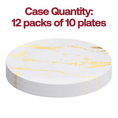 7.5" Marble Stroke Plastic Salad Plates - 120 Plates