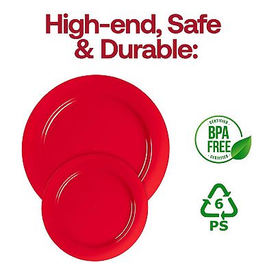 7.5" Holiday Round Plastic Salad Plates 120 Plates