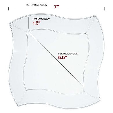 7" Wave Plastic Salad Plates - 120 Plates