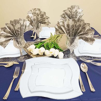 7" Wave Plastic Salad Plates - 120 Plates