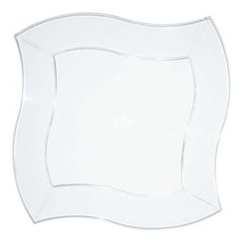7" Wave Plastic Salad Plates - 120 Plates