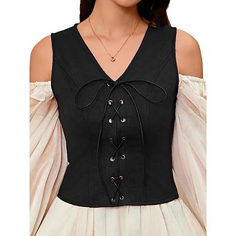 Women's Pirate Renaissance Vest Cosplay Costume Steampunk Bodice Corset Steampunk Waistcoat