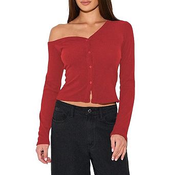 Womens Long Sleeve Tops Fall Lightweight Cardigan Cropped Going Out Ribbed Button Down Shirts