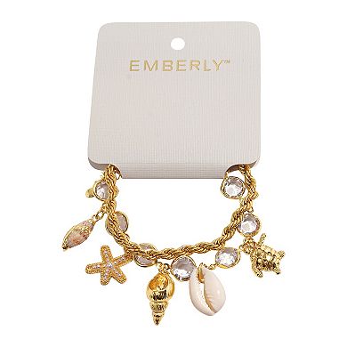 Emberly 2-Piece Gold Tone Shell & Starfish Bracelet Set