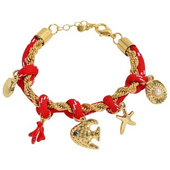 Emberly Gold Tone Sea Charm Bracelet