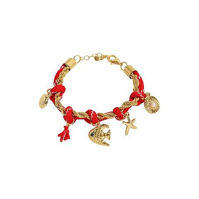 Emberly Gold Tone Sea Charm Bracelet