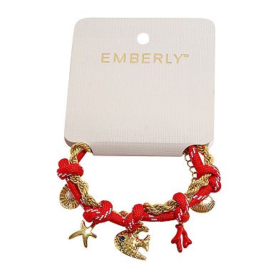 Emberly Gold Tone Sea Charm Bracelet