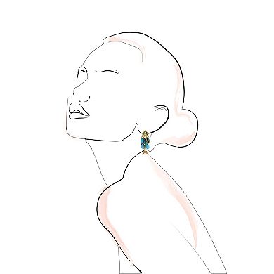 Emberly Gold Tone Fish Scale Drop Earrings