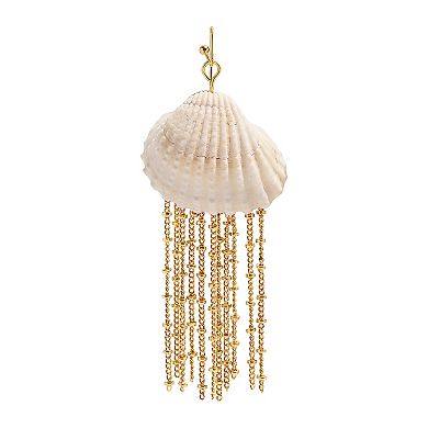 Emberly Gold Tone Starfish Shell Fringe Drop Earrings