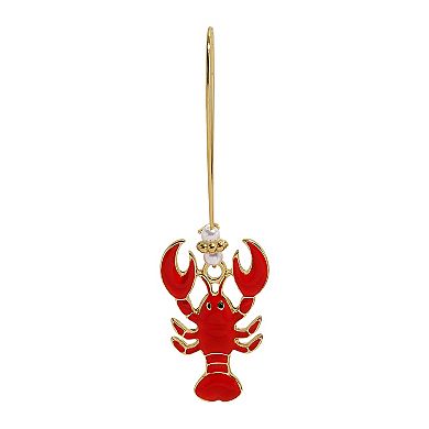Emberly Gold Tone Lobster Shepherd Wire Drop Earrings
