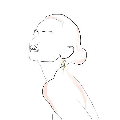 Emberly Gold Tone Starfish Simulated Pearl Fish Drop Earrings