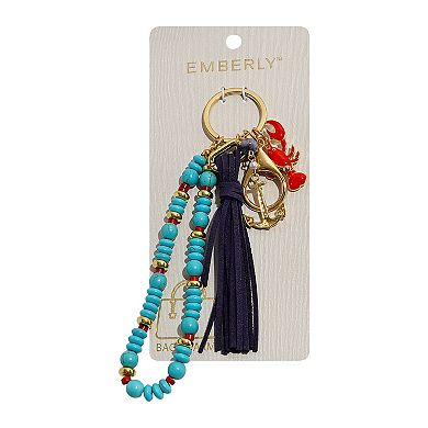 Emberly Gold Tone Lobster & Anchor Charm Keychain