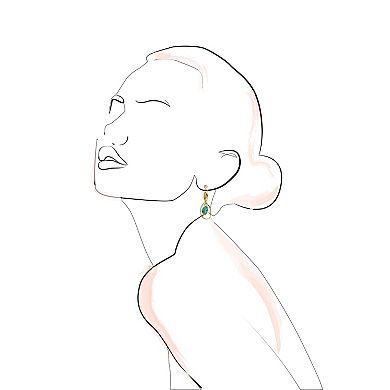 Emberly Gold Tone Shell & Simulated Pearl Teardrop Earrings