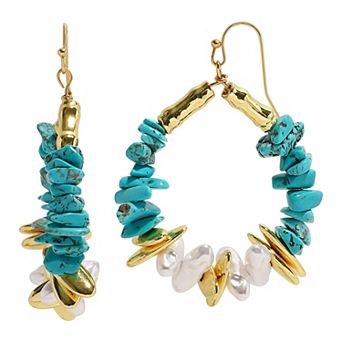 Emberly Gold Tone Simulated Pearl Teardrop Earrings
