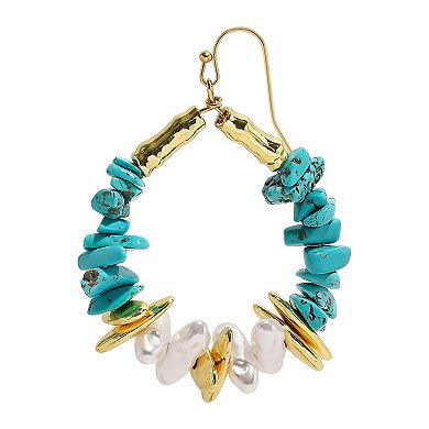 Emberly Gold Tone Simulated Pearl Teardrop Earrings