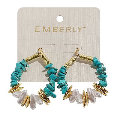 Emberly Gold Tone Simulated Pearl Teardrop Earrings