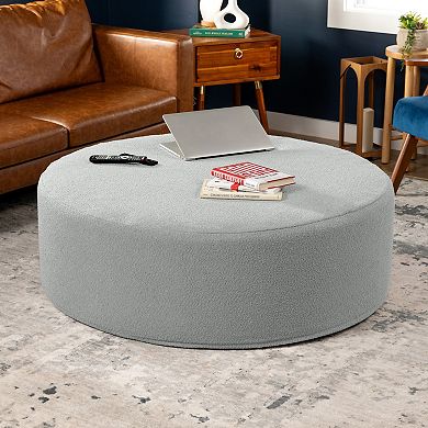 Jaxx Candler Round Couch Ottoman Oversized Giant Coffee Table & Foot Rest, 44”
