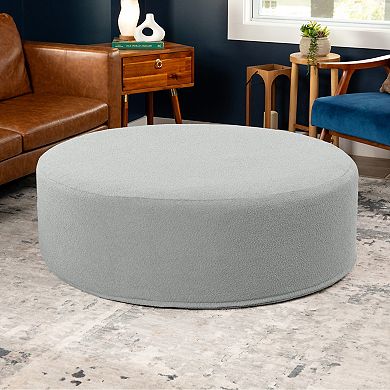 Jaxx Candler Round Couch Ottoman Oversized Giant Coffee Table & Foot Rest, 44”