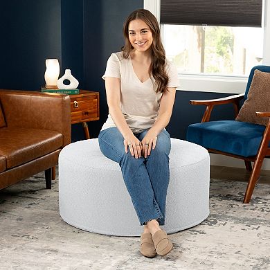 Jaxx Candler Round Couch Ottoman - Oversized Giant Coffee Table & Foot Rest, 36"