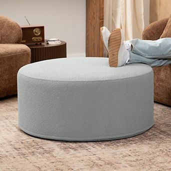 Jaxx Candler Round Couch Ottoman - Oversized Giant Coffee Table & Foot Rest, 36"