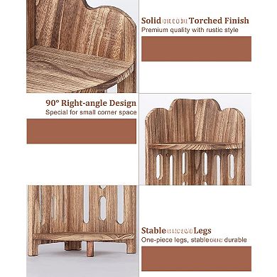 Corner Wood 3-Tier Shelf Stand for Narrow Space
