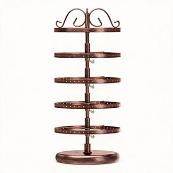 Rotating Metal Earring Tree Stand 5 tier Adjustable Earring Holder
