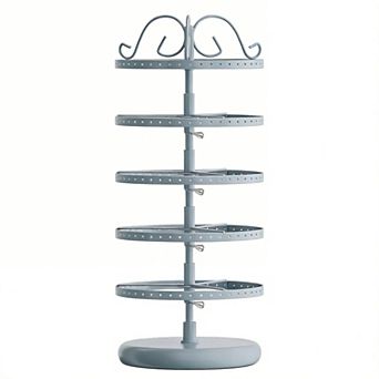 Rotating Metal Earring Tree Stand 5 tier Adjustable Earring Holder